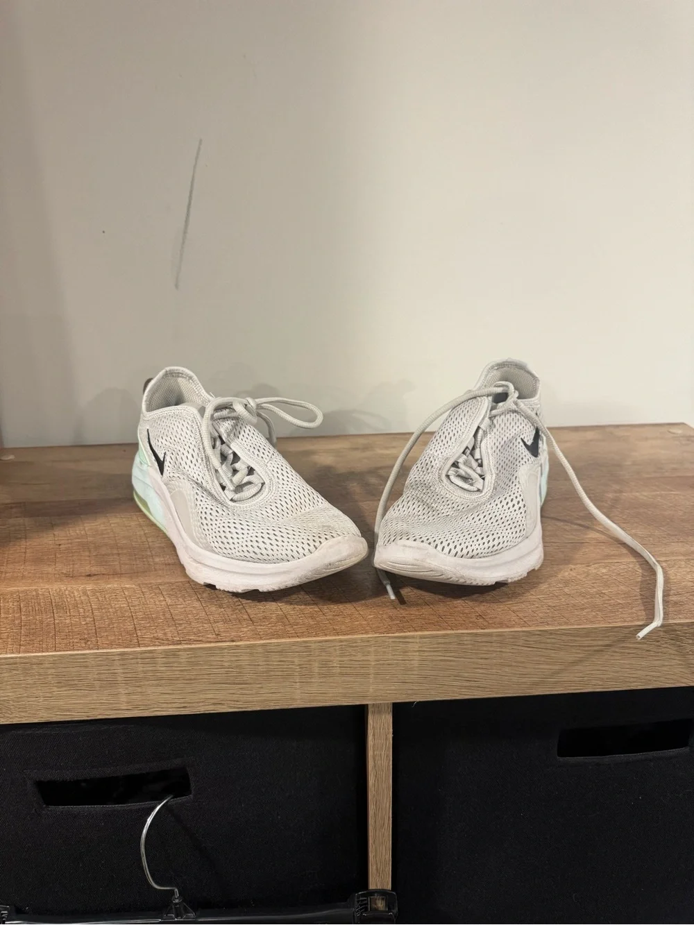Nike Women's White Mesh Sneakers with Mint Accent